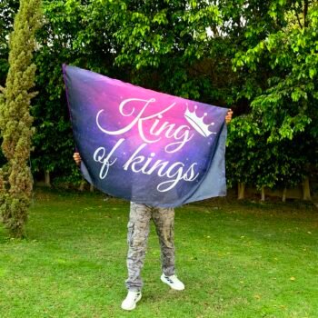 King of Kings Worship Flag – Worthy, Prophetic Silk Banner, Declaration & Praise Flag