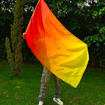 A Flame of Fire Worship Flag – Holy Fire, Prophetic Silk Praise & Dance Banner