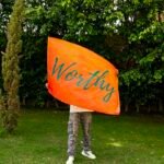 Worthy Worship Flag: Orange & Green Declaration Flag