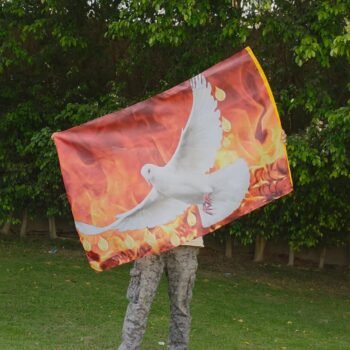 Holy Spirit Fire Flag: Dove, Prophetic Worship Banner