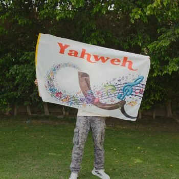 Yahweh Worship Flag - Silk Banner for Dance & Praise - Shofar Inspired