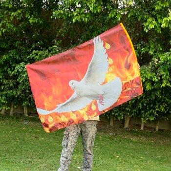 Holy Spirit Fire Flag: Dove, Prophetic Worship Banner